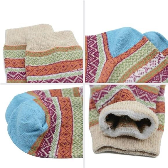 Womens Wool Socks Winter Athletic Socks Crew Sock Warm Hiking Merino Wool - Picture 6 of 6